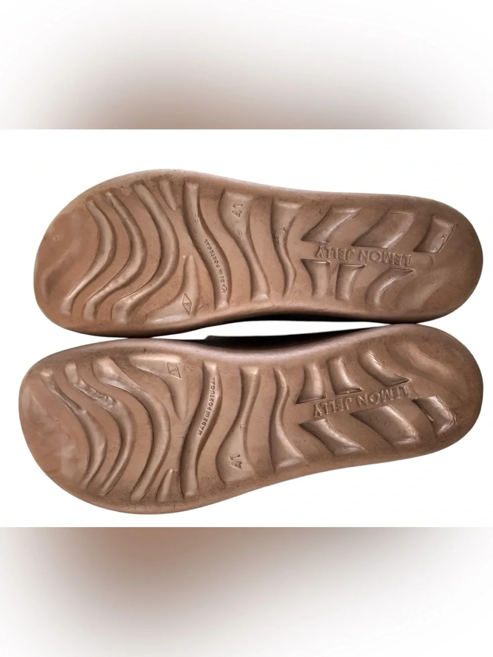 Lemon Jelly Vegan Brown Platform double buckle bronze sandal size 41EU